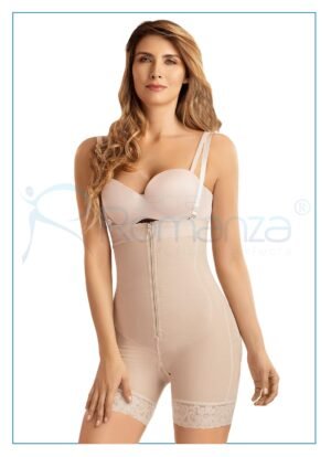 Faja short strapless con cremallera central